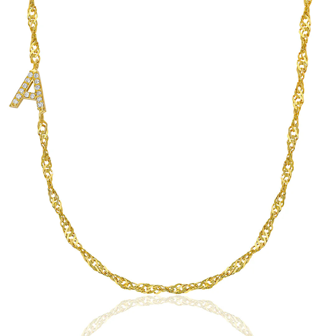 Taş Harfli Köprücük Kolye | 925 Gümüş