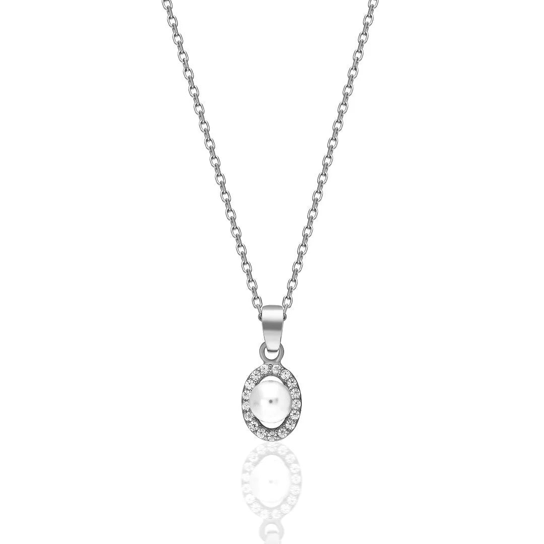 İnci Taşlı Minimalist Kolye | 925 Gümüş