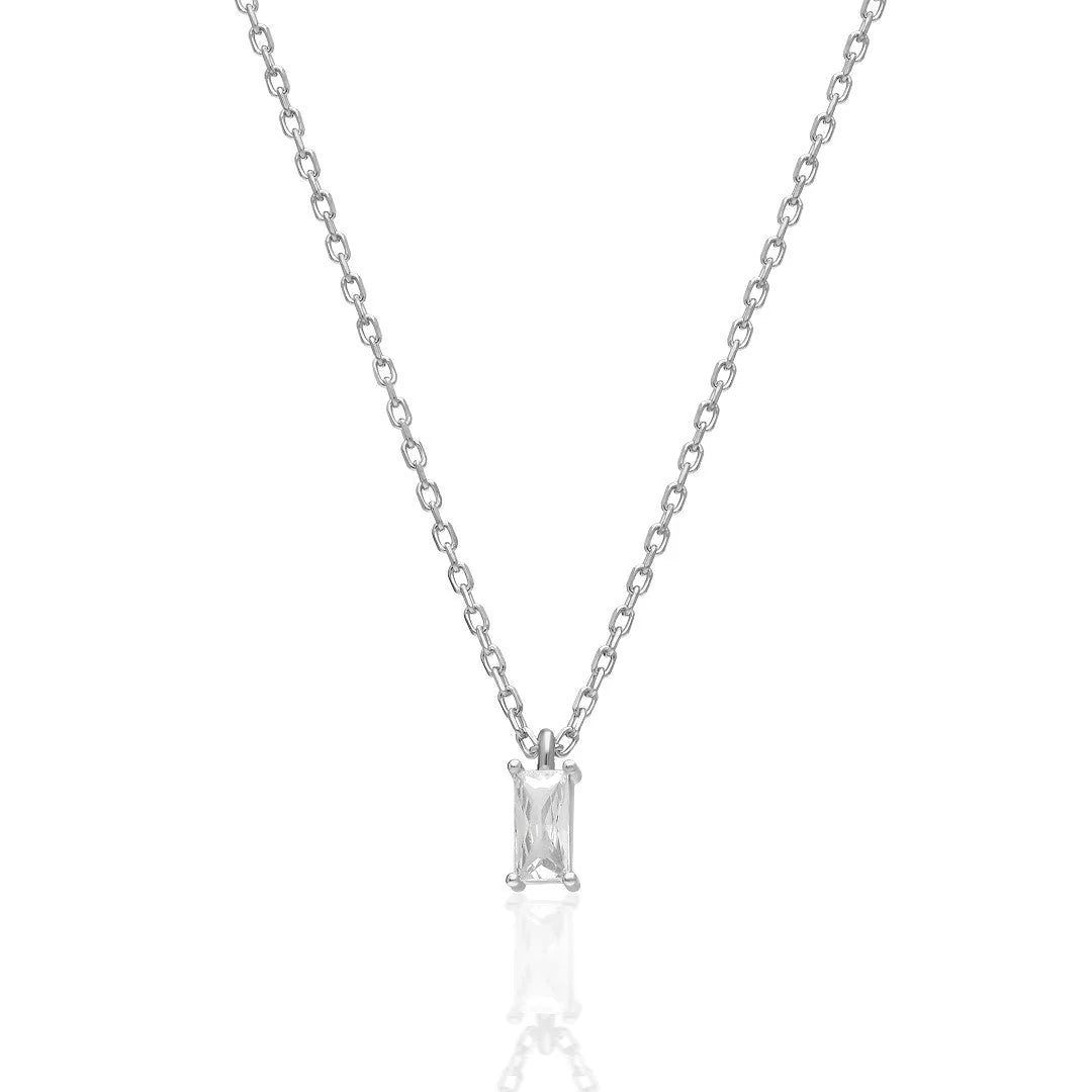 Baget Taşlı Kolye | 925 Gümüş