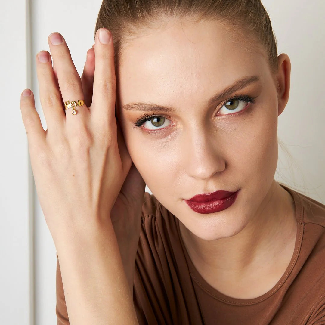 Taşlı İsim Yüzüğü | 925 Gümüş