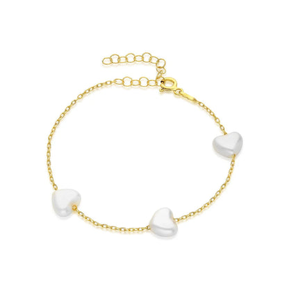 Kalp Taşlı Zincir Bileklik | 925 Gümüş