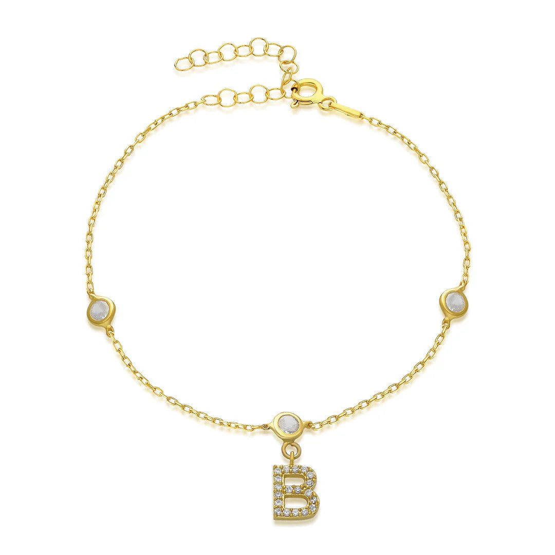 Taş Harfli Bileklik | 925 Gümüş