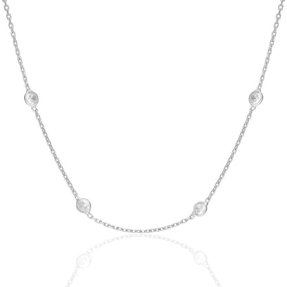 Beyaz Taşlı Zincir | 925 Gümüş