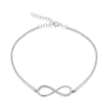 Taşlı Sonsuzluk Bilekliği | 925 Gümüş