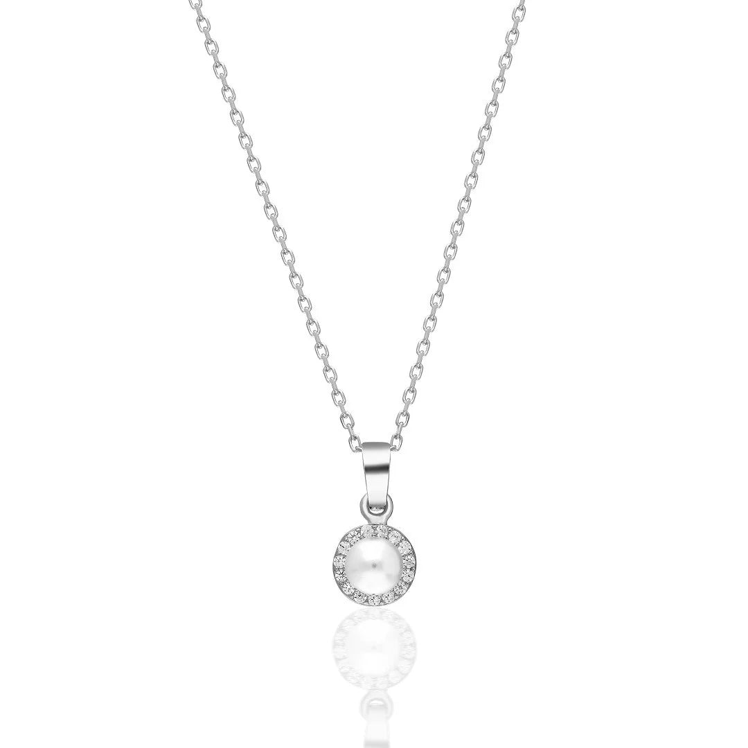 Oval Taşlı Boncuk Kolye | 925 Gümüş