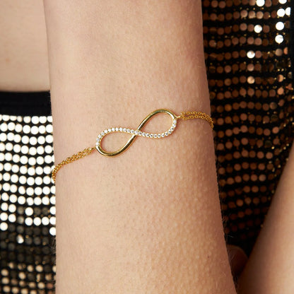 Taşlı Sonsuzluk Bilekliği | 925 Gümüş