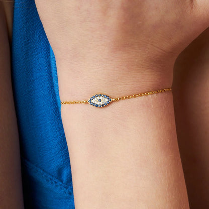 Zirkon Taşlı Göz Bileklik | 925 Gümüş