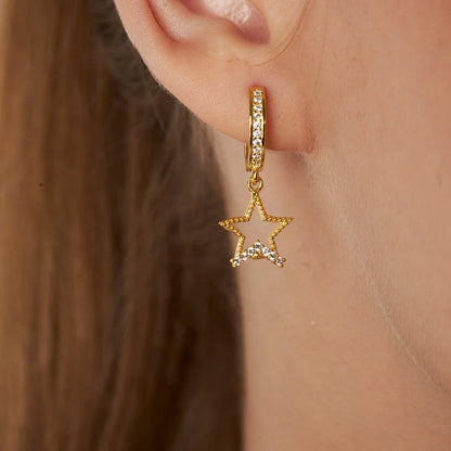 Parıltılı Yıldız Küpe | 925 Gümüş