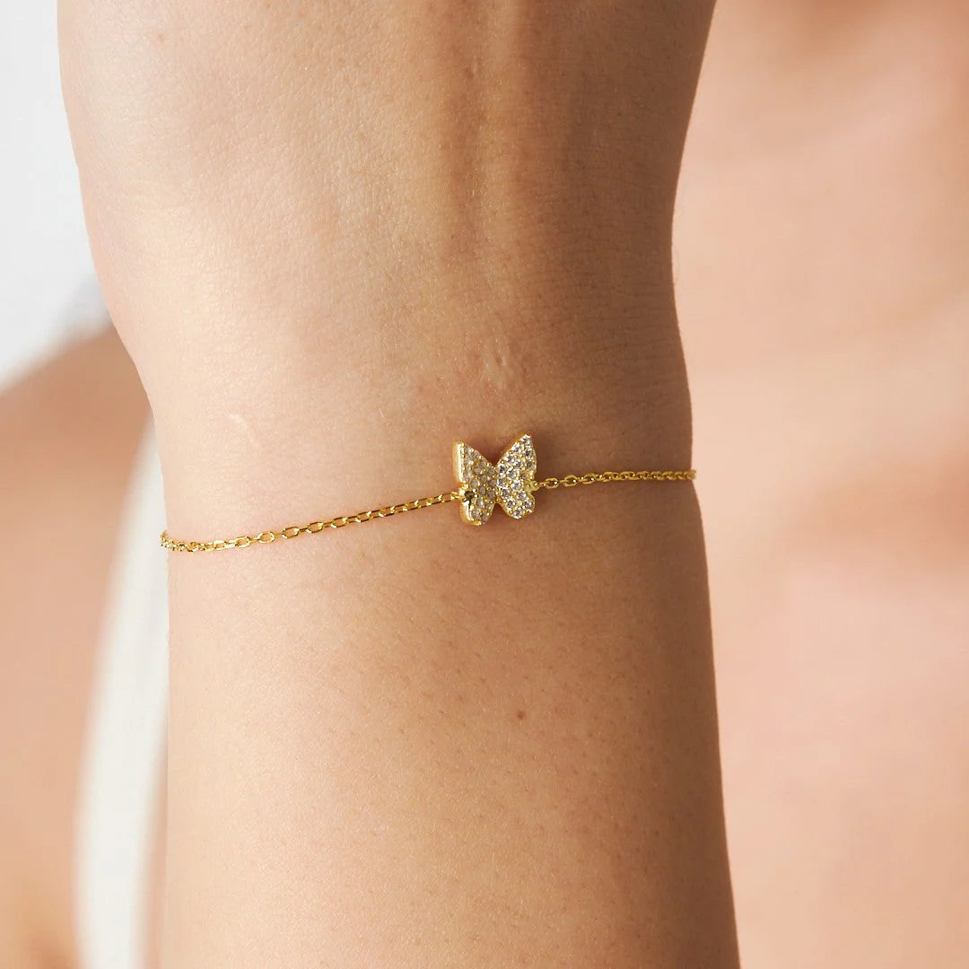 Kelebek Taşlı Bileklik | 925 Gümüş