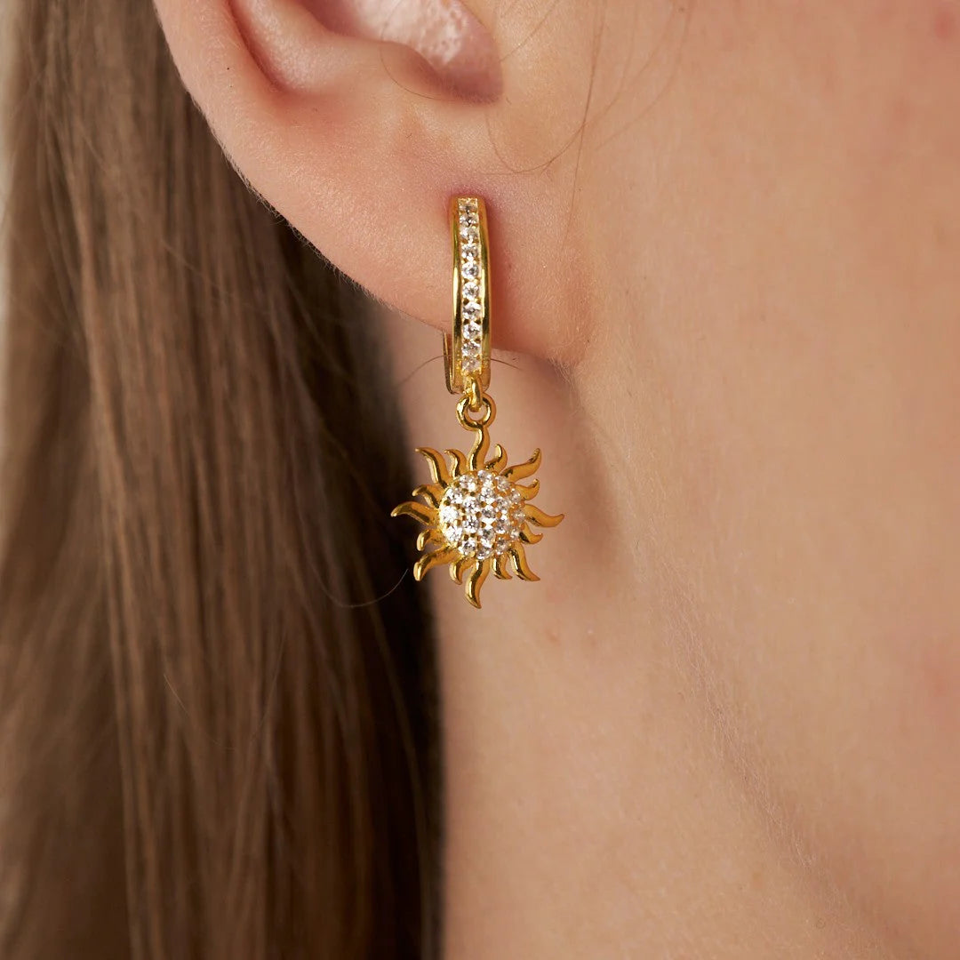 Parıltılı Güneş Küpeleri | 925 Gümüş