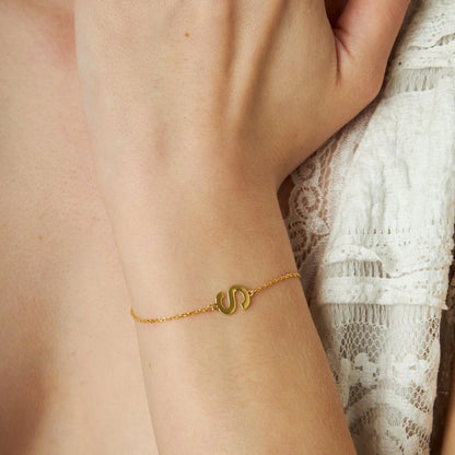 Yatay Harfli Bileklik | 925 Gümüş