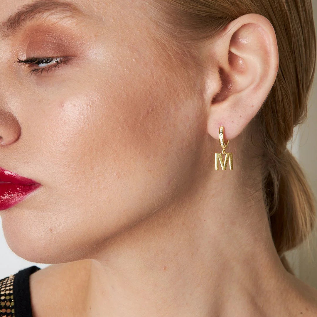 Basit Harf Küpe | 925 Gümüş