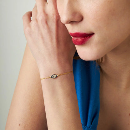 Zirkon Taşlı Göz Bileklik | 925 Gümüş