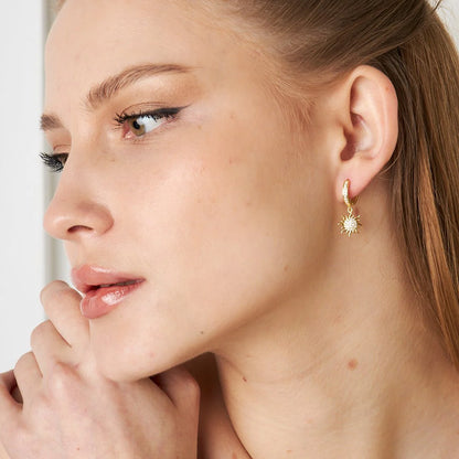 Parıltılı Güneş Küpeleri | 925 Gümüş