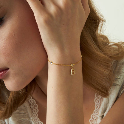 Taş Harfli Bileklik | 925 Gümüş