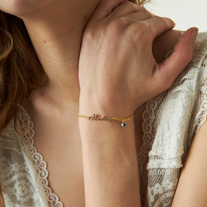 Nazar Boncuklu İsim Bileklik | 925 Gümüş