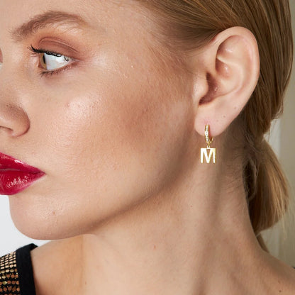 Basit Harf Küpe | 925 Gümüş