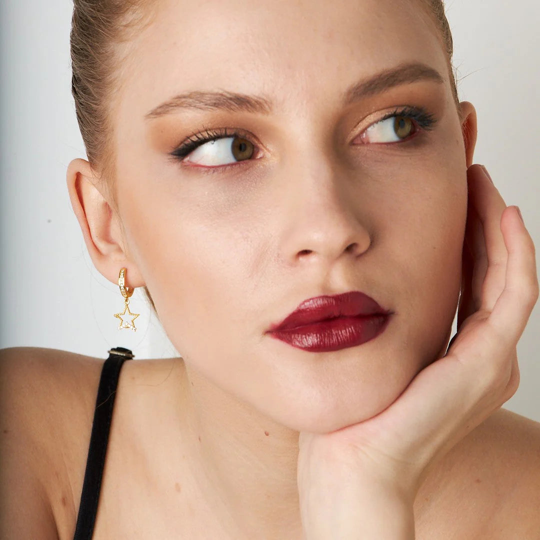 Parıltılı Yıldız Küpe | 925 Gümüş