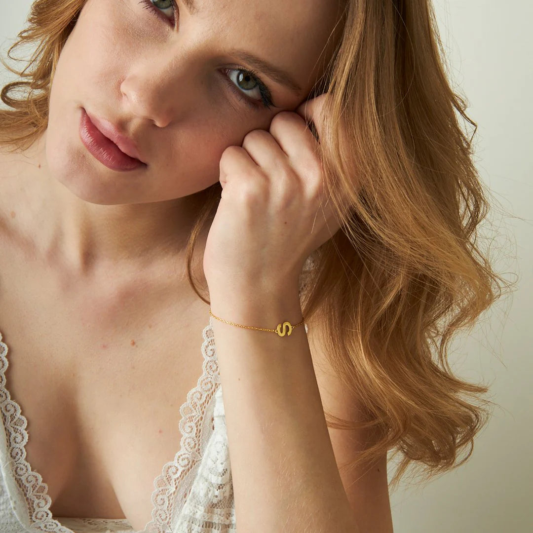 Yatay Harfli Bileklik | 925 Gümüş