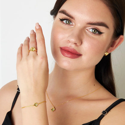 Parlak Taşlı Yonca Set | 925 Gümüş