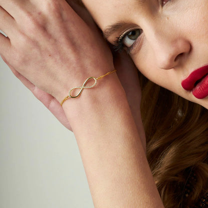 Taşlı Sonsuzluk Bilekliği | 925 Gümüş