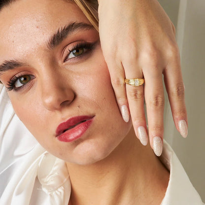 Söğüt Modeli Taşlı Yüzük | 925 Gümüş