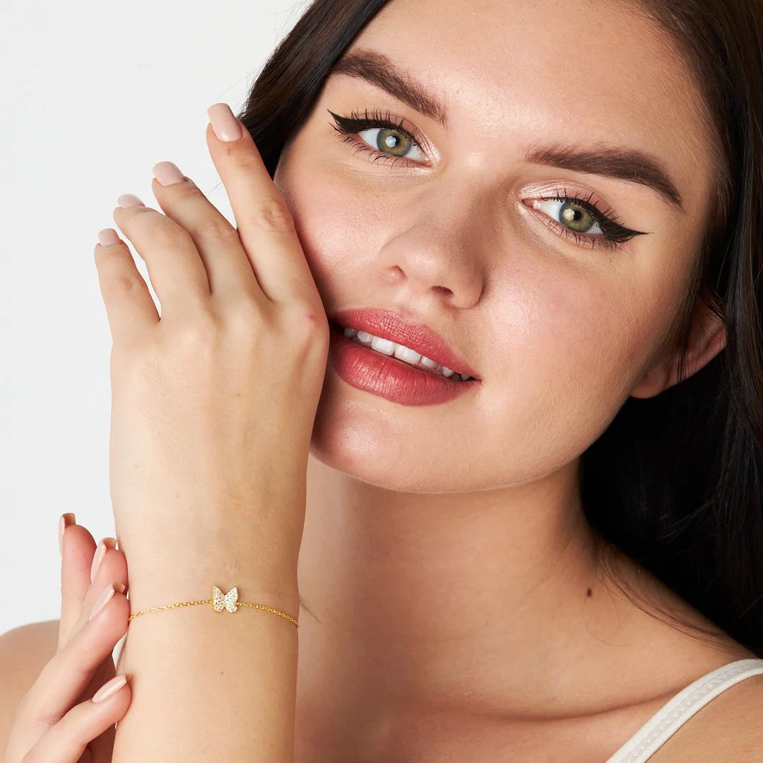 Kelebek Taşlı Bileklik | 925 Gümüş