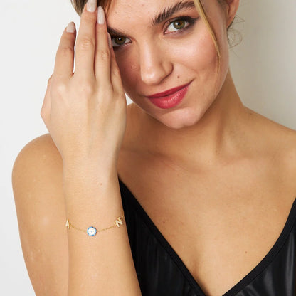 İki Harfli Asansör Bileklik | 925 Gümüş