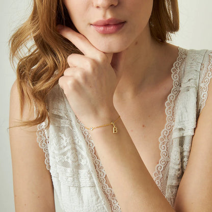 Taş Harfli Bileklik | 925 Gümüş